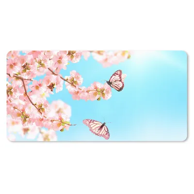 Produktbild von MuchoWow® Mauspad Mousepad Schmetterlinge - Baum - Blumen 60x30 cm - Mousepads - Maus Mat - Pad - Mausunterlage - Nachhaltig