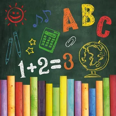 Produktbild von 20 Servietten Colourful Blackboard - Farbenfrohe Schultafel 33x33cm