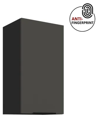 Produktbild von Küchen Hängeschrank 40 cm ARIA Graphite ultra matt + Schwarz matt, hochwertige Fronten mit Anti Fingerprint Beschichtung Küchenzeile Küchenblock