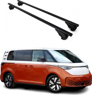Image de Barres de toit Transversales pour VW ID. BUZZ 2022-2025 Fer Noir 2 Pcs