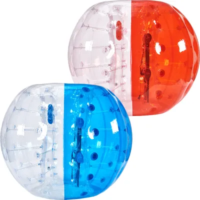 Produktbild von VEVOR Aufblasbarer Bumper Ball PVC, 1.5m x 1.2m, Rot, Blau, Transparent, 2 Stück, Outdoor, mit weichem Griff, HCPPQ-010, inkl. 2 Reparaturflicken