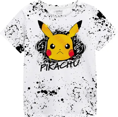Produktbild von Pokemon - "Electrifying 025" T-Shirt für Kinder HE1425 (116) (Weiß/Schwarz/Gelb)