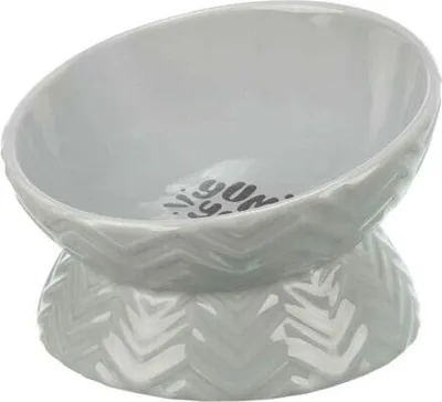 Obrázek produktu pro Trixie Keramická miska vyvýšená, ergonomický tvar, 0,35 l / 17 cm, šedá