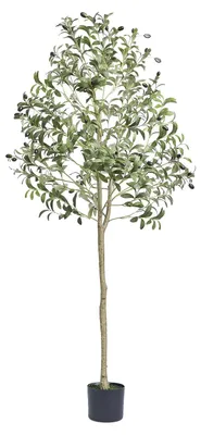 Productafbeelding van VEVOR Kunstolijfboom, 60x60x155 cm, Kunstplant, PE, Kunstplanten, Kunstplanten in pot, Kunstbloem, Geurloos, Waterdicht. Ideaal voor het decoreren van slaapkamer, kantoor, woonkamer