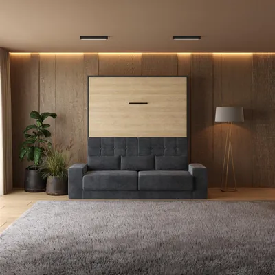 Produktbild von SMARTBett Schrankbett M1 180x200 Vertikal Anthrazit/Kaiserberg Eiche inkl.Anthrazit SOFA