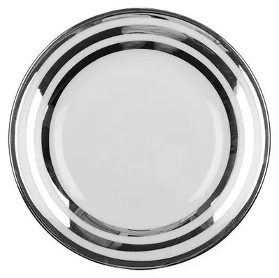 Produktbild von Dessertteller mit dreifachem silbernem Rand, 18 cm – 6er-Set