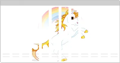 Produktbild von Wallario Ordnerrücken Sticker, selbstklebend für schmale Ordner, 12 Stück, Motiv Weißes Einhorn vor einem Regenbogen