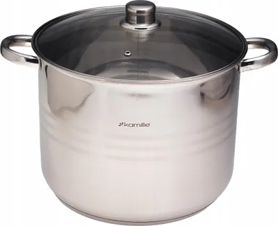 Produktbild von Hoher Topf mit Deckel aus Stahl, 13,0 l, Gas, Induktion, KAMILLE