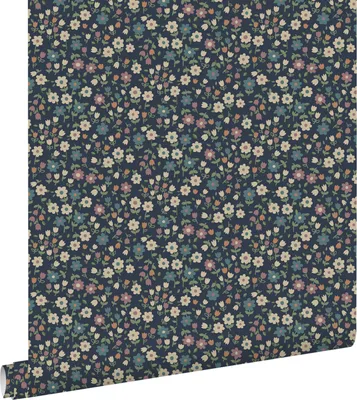 Obrázek produktu pro ESTAhome Tapety květy tmavě modrá,lila růžováIsharo zelená - 139471 - 0,53 x 10,05 m