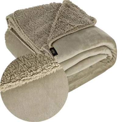 Produktbild von Eurofirany Weiche Mikrofaser-Wohndecke Kuschelig 200x220 cm Beige