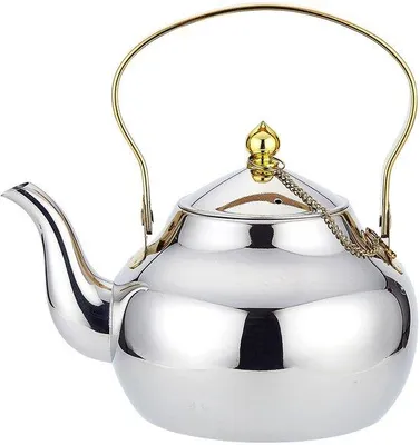 Zdjęcie produktu dla Zestaw do parzenia herbaty Unyqoos® ze stali nierdzewnej – nowoczesny, minimalistyczny design, polerowana powierzchnia, można myć w zmywarce, duże otwarcie, przeznaczony do użytku na kuchenkach gazowych i indukcyjnych
