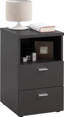 Produktbild von Nachttisch Nachtschrank in schwarz CERNA-10, auch für Boxspringbetten geeignet, B/H/T ca. 35/61,5/39,9 cm