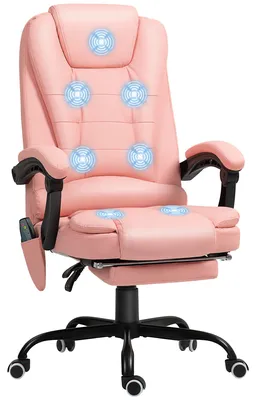 Produktbild von Vinsetto Bürostuhl mit 7 Punkt Massage, ergonomischer Gaming Sessel Rosa