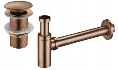 Immagine prodotto di Mexen sifone mezzo circolare per lavabo con tappo click-clack, senza troppopieno, oro rosa - 7991050-60