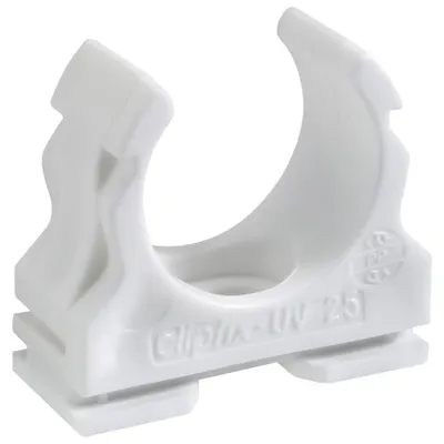 Obrázek produktu pro 50 Kus UV stabilizovaná plastová svorka - Svorka pro kabelové trubky 25mm clipfix-UV 25 ws