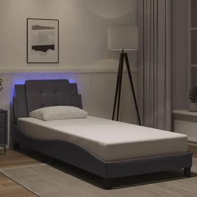 Obrázek produktu pro vidaXL Rám postele s LED bez matrace "Zadar" šedý 100x200 cm