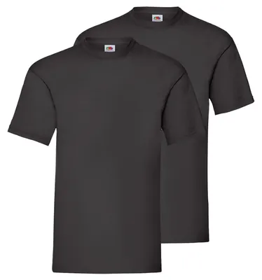 Produktbild von Doppelpack Fruit of the Loom Valueweight T-Shirt + GRATIS MyShirt Stoffbeutel Farbe: schwarz Größe: S