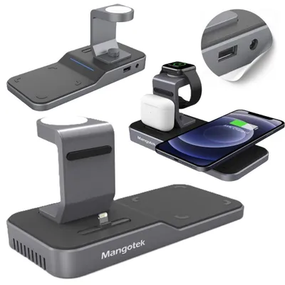 Zdjęcie produktu dla Ładowarka Indukcyjna 4w1 Stacja Ładująca Mangotek MWC19