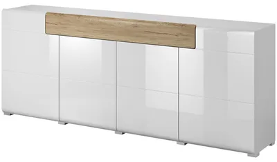 Productafbeelding van Kommode DELTO TL25, San Remo / Wit, hoogglans