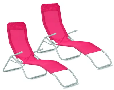 Produktbild von Aga 2x Gartenliege SIESTA MC372171PI Dunkelrosa