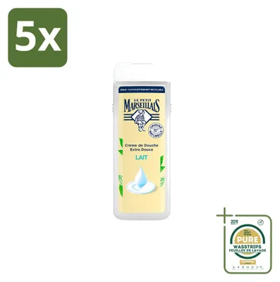 Obrázok produktu pre 5 kusov sprchového gélu Le Petit Marseillais, mliečna vôňa, 400 ml – balenie