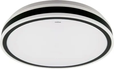 Produktbild von LED Deckenlampe Metall IP44 neutralweiß 4100 K 1560 lm D: 38 cm rund Schwarz Weiß Deckenleuchte