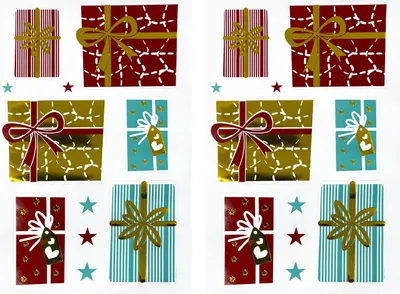 Produktbild von Oblique Unique 22 Weihnachtsmotiv Sticker Geschenke Sterne Aufkleber für Weihnachten Weihnachtsdeko zum Basteln