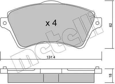 Produktbild von METELLI Bremsbeläge Satz Vorne Bremsklötze für LAND ROVER Freelander SUV (L314) 22-0349-0