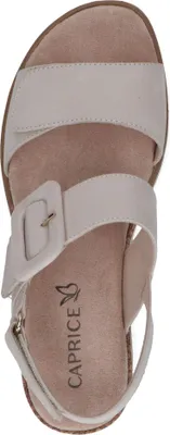Produktbild von Caprice Damen Sandale mit überzogener Schnalle und Keilabsatz 9-28753-42, Größe:42 EU, Farbe:Weiß