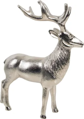 Produktbild von Deko Hirschfigur 'Rudolph' Tischdeko Gastgeschenke silber, 8x22x28,5h