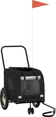 Obrázok produktu pre Vozík za bicykel pre domáce zvieratá Čierna 125 x 53 x 54 cm