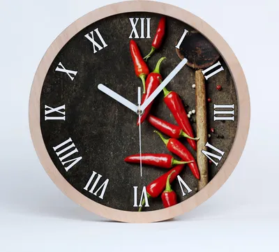 Produktbild von Holzuhr 30fi cm wanduhr - weiße Spitzen - Peperoni