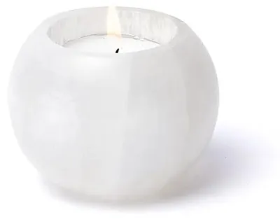 Produktbild von Selenit-Kugel-Teelichthalter – ±7 x 45 cm, 2er-Set – ± 7 x 4,5 cm