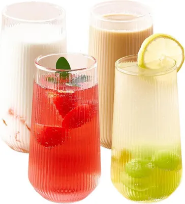 Zdjęcie produktu dla Szklanki do Latte Macchiato 400ml - Zestaw 2 szklanek ze szkła kryształowego, nowoczesne, przezroczyste