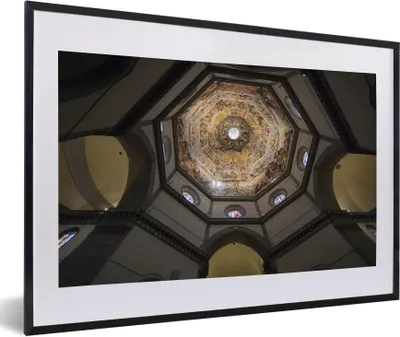 Produktbild von MuchoWow® MuchoWow® Gerahmtes Poster Florenz - Decke - Kathedrale 60x40 cm - Poster mit zchwarzem Bilderrahmen - Schlafzimmer - Plakat in Rahmen - Drucken
