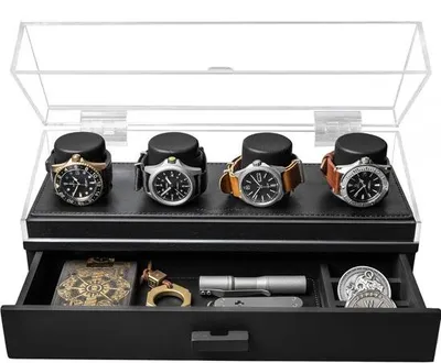 Immagine prodotto di Portaorologi in legno da uomo, nero