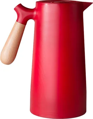 Image de Bouilloire isolée pour thé, eau et café avec revêtement en verre à plusieurs couches pour la maison et le camping Rouge 1L