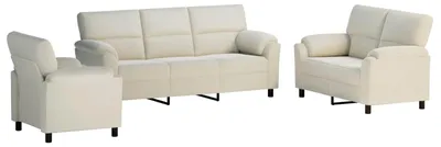 Produktbild von vidaXL Sofa-Set 3 stk. Creme Samt