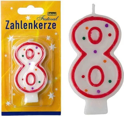 Produktbild von Idena 408355 - Zahlenkerze 8