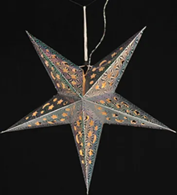 Produktbild von Beleuchteter Weihnachtsstern mit 15 warmweißen LEDs, 43 cm, Design:1