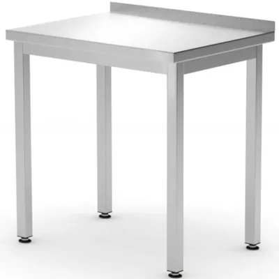 Zdjęcie produktu dla Stół Blat Roboczy Przyścienny Z Rantem Budget Line Stal 600 X 600 X 850 Mm - Hendi 817186