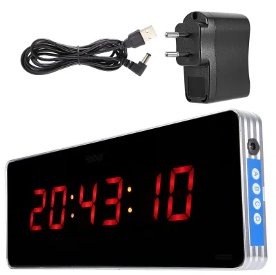 Produktbild von Digitale LED-Uhr, Aluminiumlegierung, Wanduhren für Büro, Schlafzimmer (Stunde + Minute Sekunde)