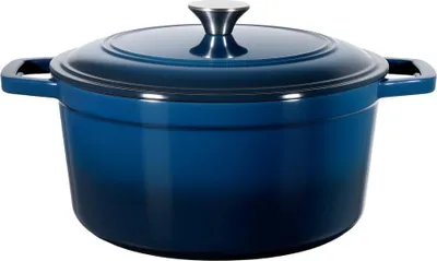Image de Marmite en fonte émaillée 5,68 L - Dutch Oven pour cuire du pain au levain - Marmite robuste avec couvercle & 2 poignées - convient jusqu'à 260 °C - Marmite à pain cuisson en cocotte et rôtissage