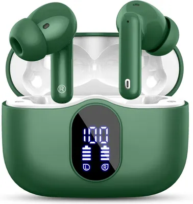 Produktbild von Kabellos Bluetooth 5.3 Sport In Ear Kopfhörer mit 4 Mikrofon, 40 std Spielzeit, LED-Anzeige, ENC Lärmreduzierung, HiFi Stereo für Arbeit und Studium