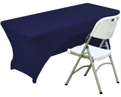 Productafbeelding van Elasthan tafelkleed, rechthoekig, marineblauw, 153 x 74 cm, polyester/elastaan, 200 GSM