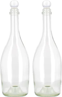 Produktbild von BELLEROFONTE Transparent Glasflasche für Wasser 750 ml mit Druckverschluss, 2 Stücke