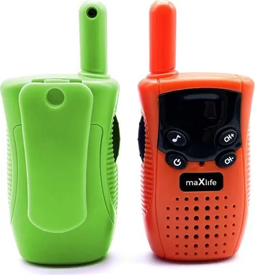Zdjęcie produktu dla Walkie Talkie - Zestaw MXWT-100 2 Walkie Talkie w kolorze zielono-pomarańczowym dla dzieci