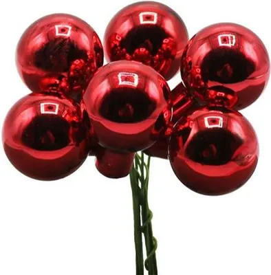 Produktbild von Glaskugeln rot aus Glas 20 mm, 6 Stück