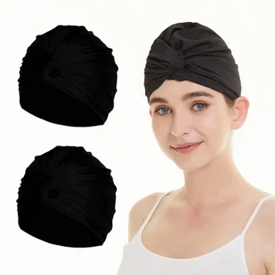 Produktbild von 2 Damen-Schwimmkappen mit Ohrschutz
