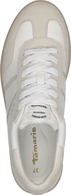 Produktbild von Tamaris Damen Sneaker Lowcut im Retro Look mit Leder und Wechselsohle 1-23624-43, Größe:39 EU, Farbe:Weiß